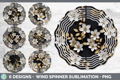 3D Black and Gold Flowers Wind Spinner Mega Bundle Sublimate Product Image 17