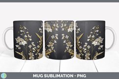 3D Black and Gold Babys Breath Flowers Mug Wrap | Sublimatio Product Image 3