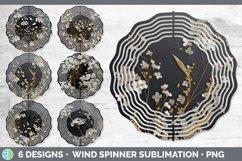 3D Black and Gold Flowers Wind Spinner Mega Bundle Sublimate Product Image 18