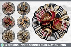 3D Black and Gold Flowers Wind Spinner Mega Bundle Sublimate Product Image 19