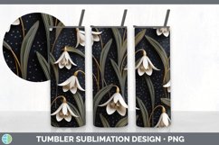 3D Black and Gold Snowdrop Flowers Tumbler | Sublimation 20 Product Image 5