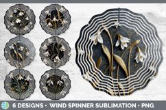 3D Black and Gold Flowers Wind Spinner Mega Bundle Sublimate Product Image 20