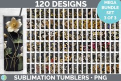 3D Black and Gold Tumbler Mega Sublimation Bundle Design PNG Product Image 1
