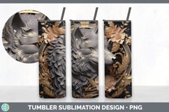 3D Black and Gold Wolf Tumbler | Sublimation 20 oz Skinny Tu Product Image 4