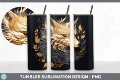 3D Black and Gold Wolf Tumbler | Sublimation 20 oz Skinny Tu Product Image 6