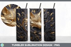 3D Black and Gold Wolf Tumbler | Sublimation 20 oz Skinny Tu Product Image 7
