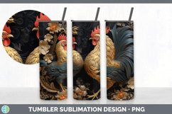 3D Black and Gold Chicken Tumbler | Sublimation 20 oz Skinny Product Image 3