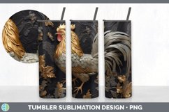 3D Black and Gold Chicken Tumbler | Sublimation 20 oz Skinny Product Image 6