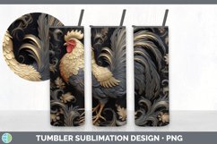 3D Black and Gold Chicken Tumbler | Sublimation 20 oz Skinny Product Image 7