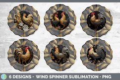 3D Black and Gold Chicken Wind Spinner | Sublimation Spinner Product Image 2