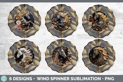 3D Black and Gold Horse Wind Spinner | Sublimation Spinner D Product Image 2