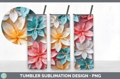3D Paper Azalea Flowers Tumbler | Sublimation 20 oz Skinny T Product Image 3