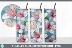 3D Paper Azalea Flowers Tumbler | Sublimation 20 oz Skinny T Product Image 6