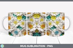 3D Paper Buttercup Flowers Mug Wrap | Sublimation Coffee Cup Product Image 3