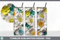 3D Paper Buttercup Flowers Tumbler | Sublimation 20 oz Skinn Product Image 3
