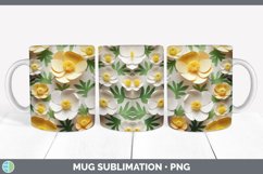 3D Paper Buttercup Flowers Mug Wrap | Sublimation Coffee Cup Product Image 5