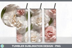 3D Paper Carnation Flowers Tumbler | Sublimation 20 oz Skinn Product Image 7