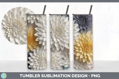 3D Paper Chrysanthemum Flowers Tumbler | Sublimation 20 oz S Product Image 3