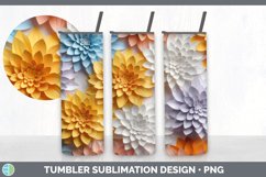 3D Paper Chrysanthemum Flowers Tumbler | Sublimation 20 oz S Product Image 4