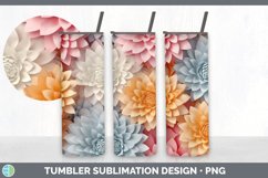 3D Paper Chrysanthemum Flowers Tumbler | Sublimation 20 oz S Product Image 6