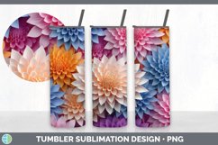 3D Paper Dahlia Flowers Tumbler | Sublimation 20 oz Skinny T Product Image 2