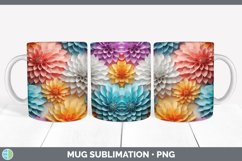3D Paper Dahlia Flowers Mug Wrap | Sublimation Coffee Cup De Product Image 3
