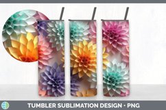 3D Paper Dahlia Flowers Tumbler | Sublimation 20 oz Skinny T Product Image 4