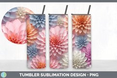 3D Paper Dahlia Flowers Tumbler | Sublimation 20 oz Skinny T Product Image 6
