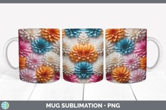 3D Paper Dahlia Flowers Mug Wrap | Sublimation Coffee Cup De Product Image 7