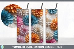 3D Paper Dahlia Flowers Tumbler | Sublimation 20 oz Skinny T Product Image 7