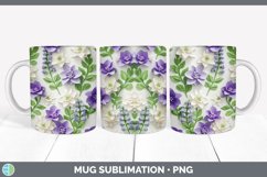3D Paper Delphinium Flowers Mug Wrap | Sublimation Coffee Cu Product Image 3