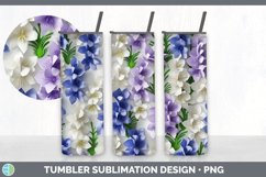 3D Paper Delphinium Flowers Tumbler | Sublimation 20 oz Skin Product Image 5