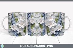 3D Paper Delphinium Flowers Mug Wrap | Sublimation Coffee Cu Product Image 6
