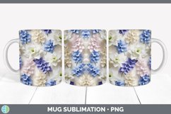 3D Paper Delphinium Flowers Mug Wrap | Sublimation Coffee Cu Product Image 7