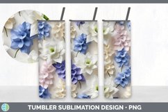 3D Paper Delphinium Flowers Tumbler | Sublimation 20 oz Skin Product Image 7