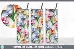 3D Paper Freesia Flowers Tumbler | Sublimation 20 oz Skinny Product Image 2
