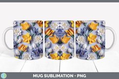 3D Paper Freesia Flowers Mug Wrap | Sublimation Coffee Cup D Product Image 3