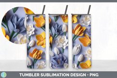 3D Paper Freesia Flowers Tumbler | Sublimation 20 oz Skinny Product Image 3