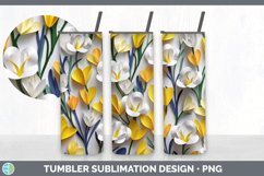 3D Paper Freesia Flowers Tumbler | Sublimation 20 oz Skinny Product Image 4