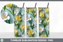 3D Paper Freesia Flowers Tumbler | Sublimation 20 oz Skinny Product Image 7