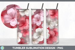 3D Paper Geranium Flowers Tumbler | Sublimation 20 oz Skinny Product Image 2