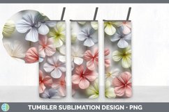 3D Paper Geranium Flowers Tumbler | Sublimation 20 oz Skinny Product Image 3
