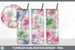 3D Paper Geranium Flowers Tumbler | Sublimation 20 oz Skinny Product Image 4