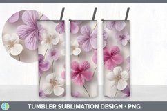 3D Paper Geranium Flowers Tumbler | Sublimation 20 oz Skinny Product Image 5