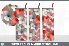 3D Paper Geranium Flowers Tumbler | Sublimation 20 oz Skinny Product Image 6