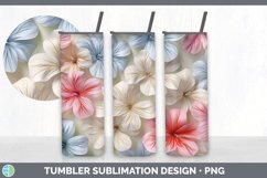 3D Paper Geranium Flowers Tumbler | Sublimation 20 oz Skinny Product Image 7