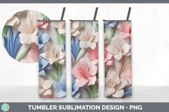 3D Paper Gladiolus Flowers Tumbler | Sublimation 20 oz Skinn Product Image 2
