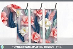 3D Paper Gladiolus Flowers Tumbler | Sublimation 20 oz Skinn Product Image 3