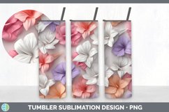 3D Paper Gladiolus Flowers Tumbler | Sublimation 20 oz Skinn Product Image 5