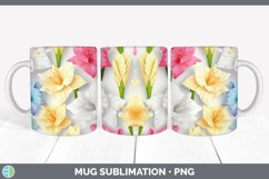 3D Paper Gladiolus Flowers Mug Wrap | Sublimation Coffee Cup Product Image 6